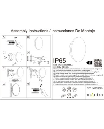 BORA BORA II * APLIQUE LED IP65 15W 3000K BLANCO